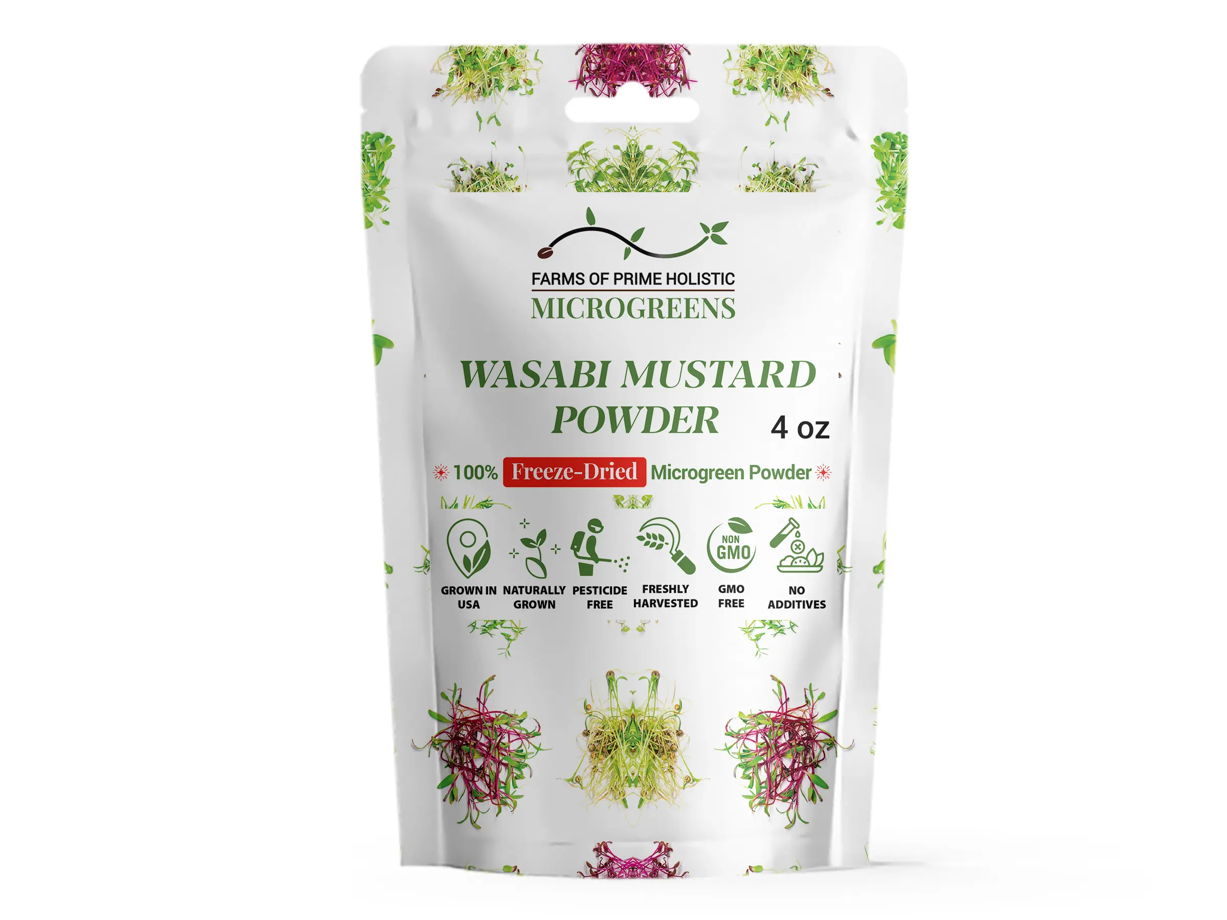 Wasabi Mustard (Freeze-Dried) Microgreens Powder | 4 oz